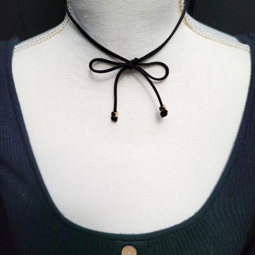 Set of 2 black choker necklaces